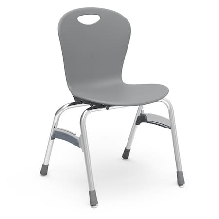 Virco ZUMA Series 18" Classroom Chair, 5th Grade - Adult with Nylon Glides - Graphite Seat ZU418